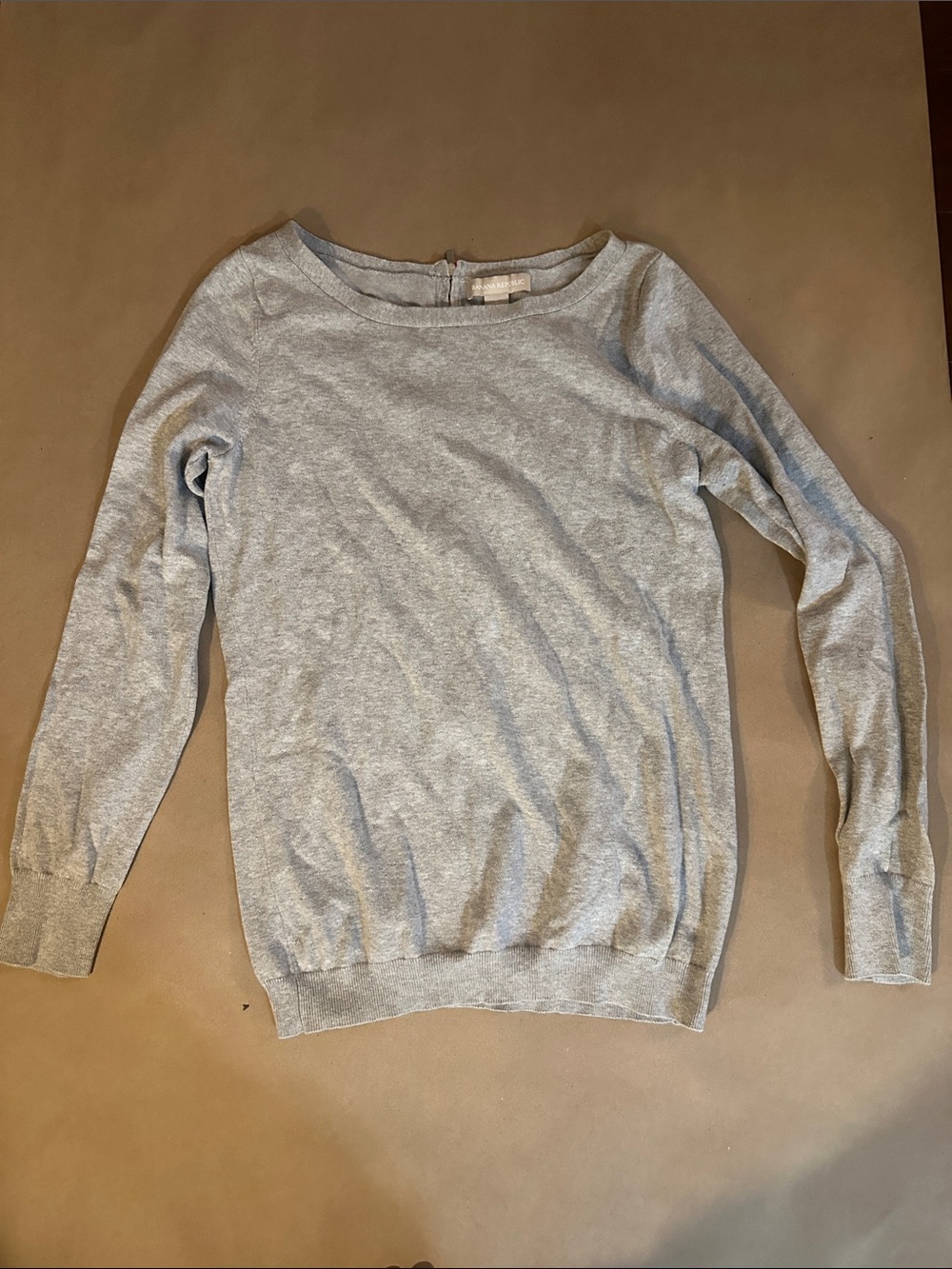 Banana Republic Light Heather Gray Scoop Neck Sweater